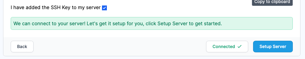 Screenshot showing ServerAuth test connection results