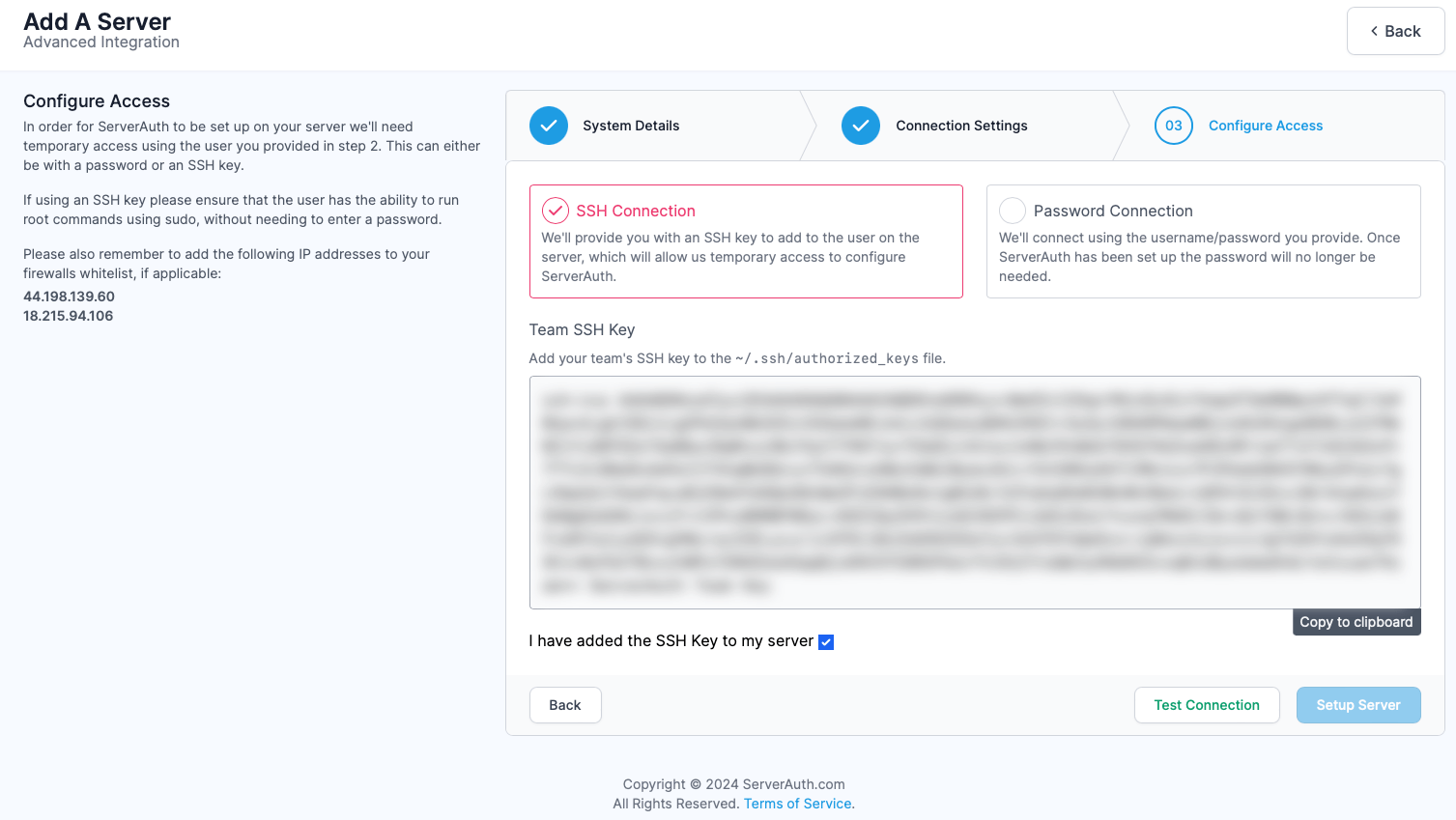 Screenshot showing ServerAuth add server step 3